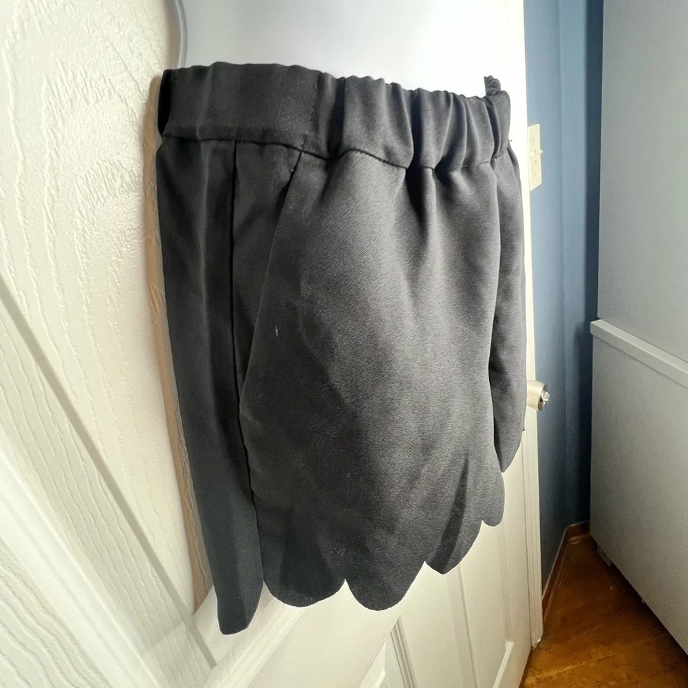 Madewell Womens 2XS Black Scalloped Edge Elastic Waist Pocket Short Shorts XXS 0